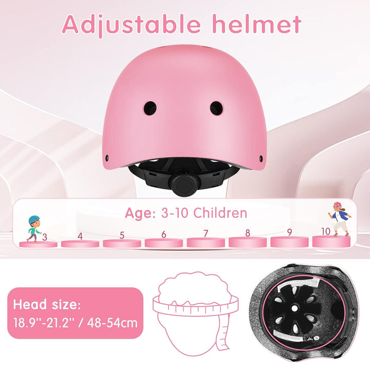 WayEee Knieschoner Kinder mit Helm, Schonerset Kinder 3-10 Jahre, Knieschützer Inliner Kinder Schutz