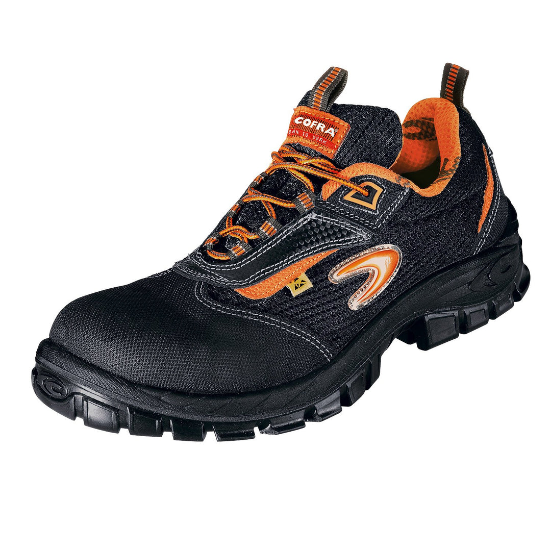 Cofra 13000-000.W45 AEGIR S1 P ESD SRC Sicherheitsschuhe, Schwarz/Orange, Grösse 45 45 EU, 45 EU