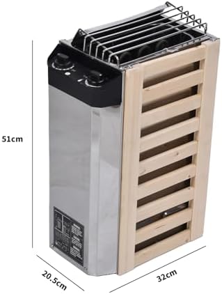 Saunaofen, 3,6 KW, Interne Steuerung, Temperaturverstellbar, Elektrischer Saunaofen aus Edelstahl, N