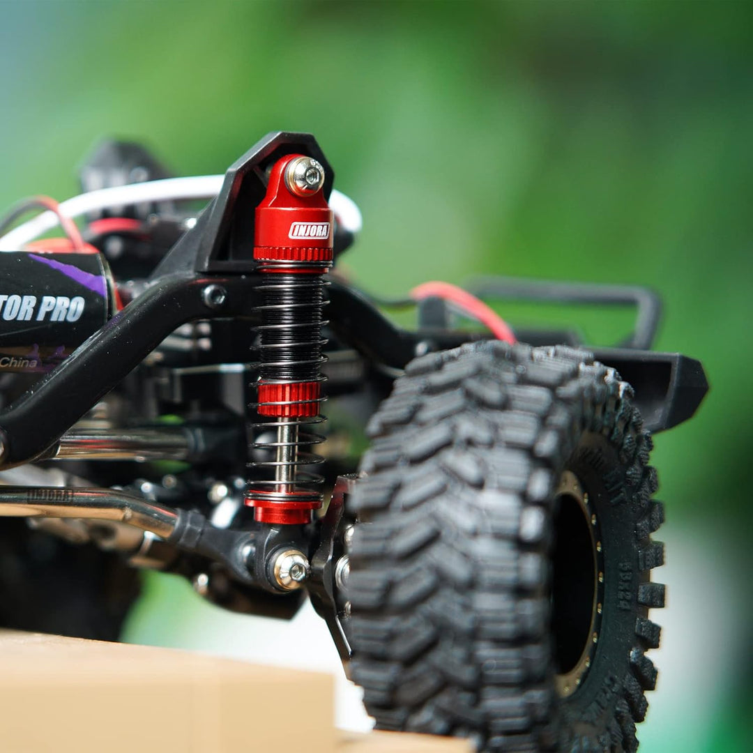 INJORA 53mm Stossdämpfer - Öl Dämpfer mit Gewinde für TRX4M 1/18 RC Crawler Upgrade,Rot, Rot