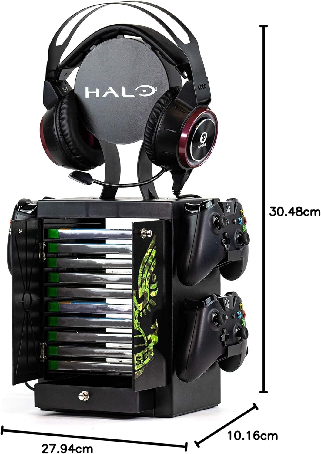 Numskull Official Halo Game Storage Tower, Controller Holder, Headset Stand for PS4, Xbox One, Ninte
