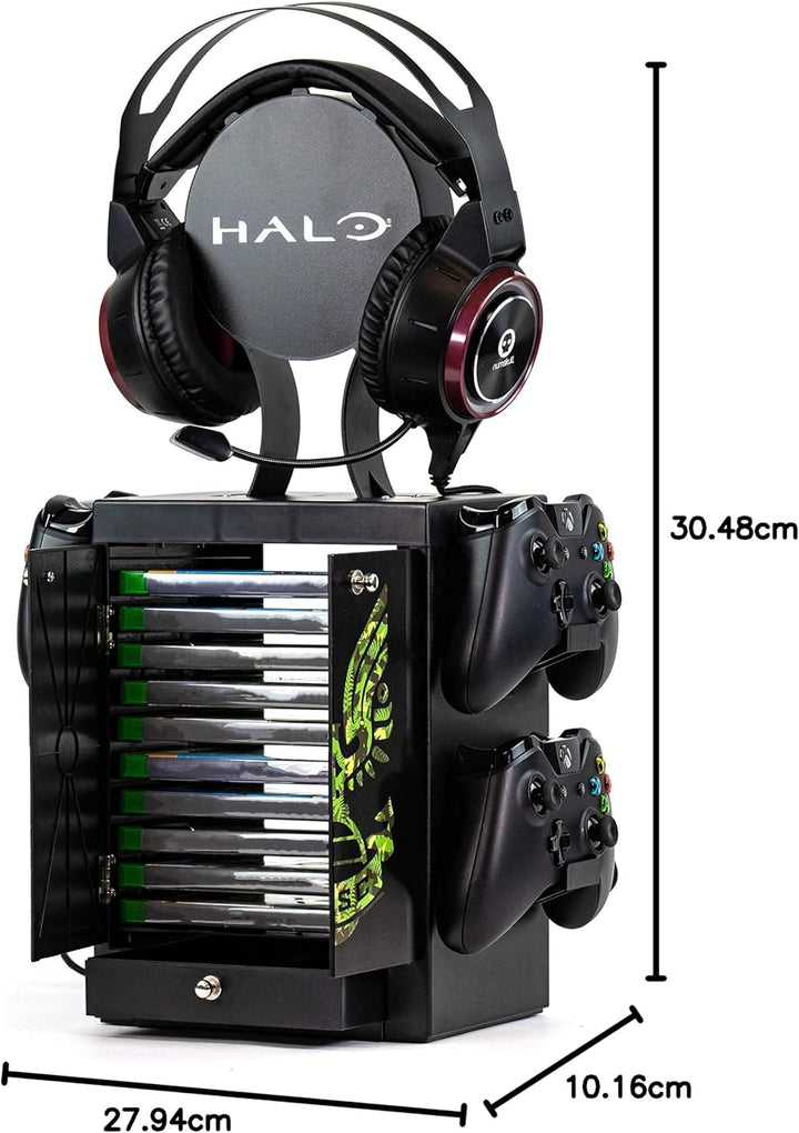 Numskull Official Halo Game Storage Tower, Controller Holder, Headset Stand for PS4, Xbox One, Ninte