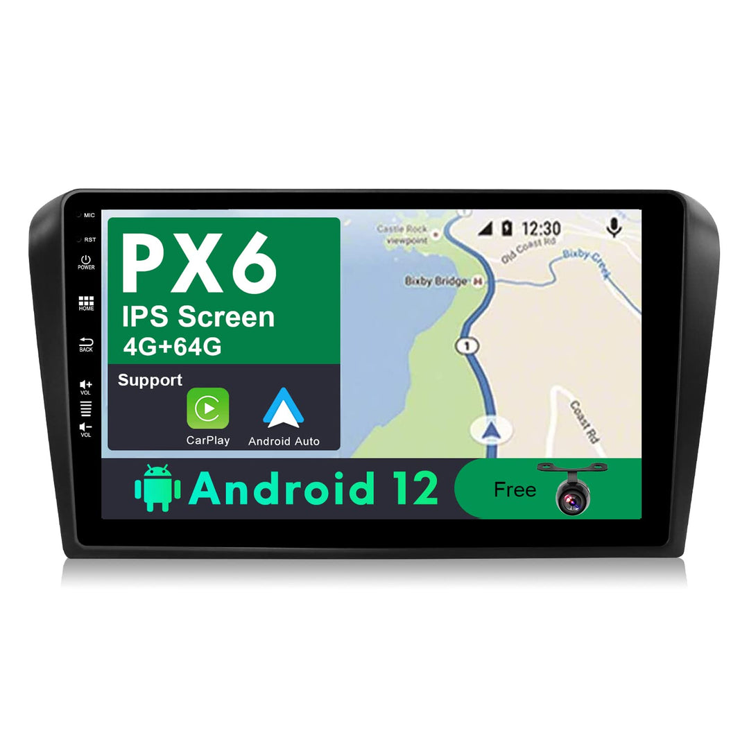 JOYX PX6 Android 12 Autoradio Passt für Mazda 3 (2006-2012) - [4G+64G] - Rückfahrkamera KOSTENLOS -