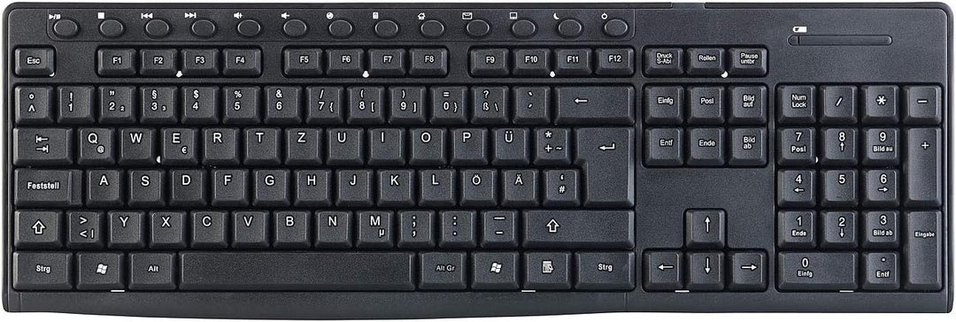 Funktastatur und Maus: Ergonomische Funk-Tastatur-Maus-Kombination, 2,4 GHz, 10 m Reichweite (Funk T