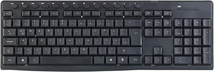Funktastatur und Maus: Ergonomische Funk-Tastatur-Maus-Kombination, 2,4 GHz, 10 m Reichweite (Funk T