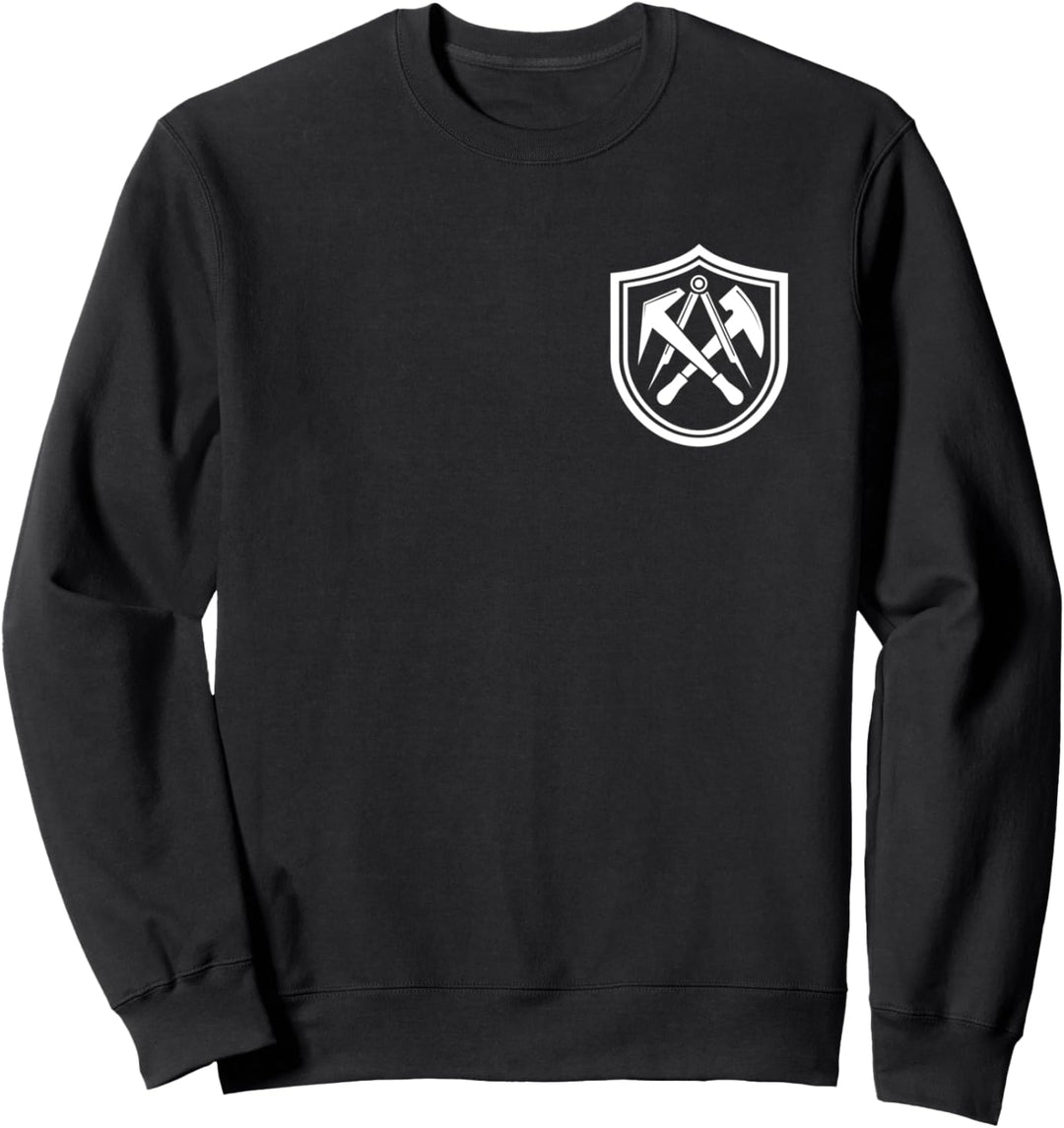 Traditionelles Dachdecker Wappen mit Zunftzeichen auf Brust Sweatshirt