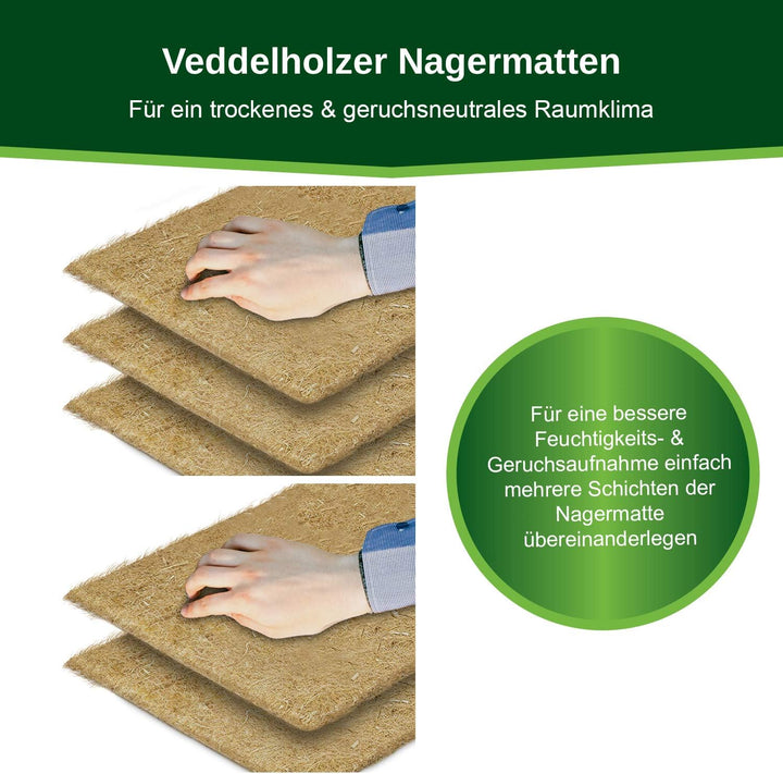Veddelholzer 3 Hanfmatten für Nager Kaninchen Käfige &amp; Gehege von Meerschweinchen Hamstern Nagertepp