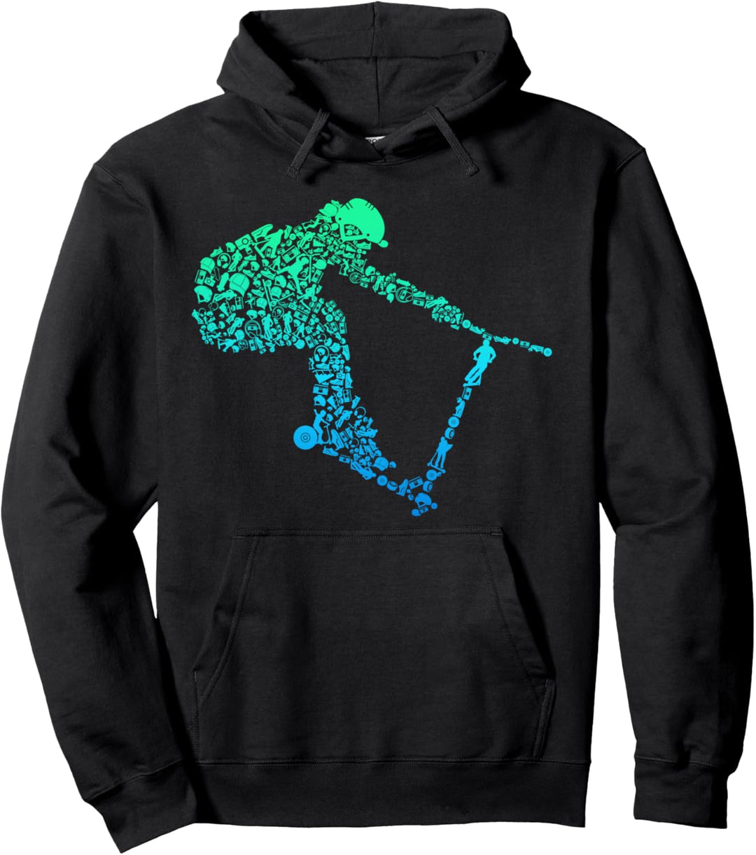 Scooter Stunt Tretroller Geschenk für Kinder & Jungen Pullover Hoodie