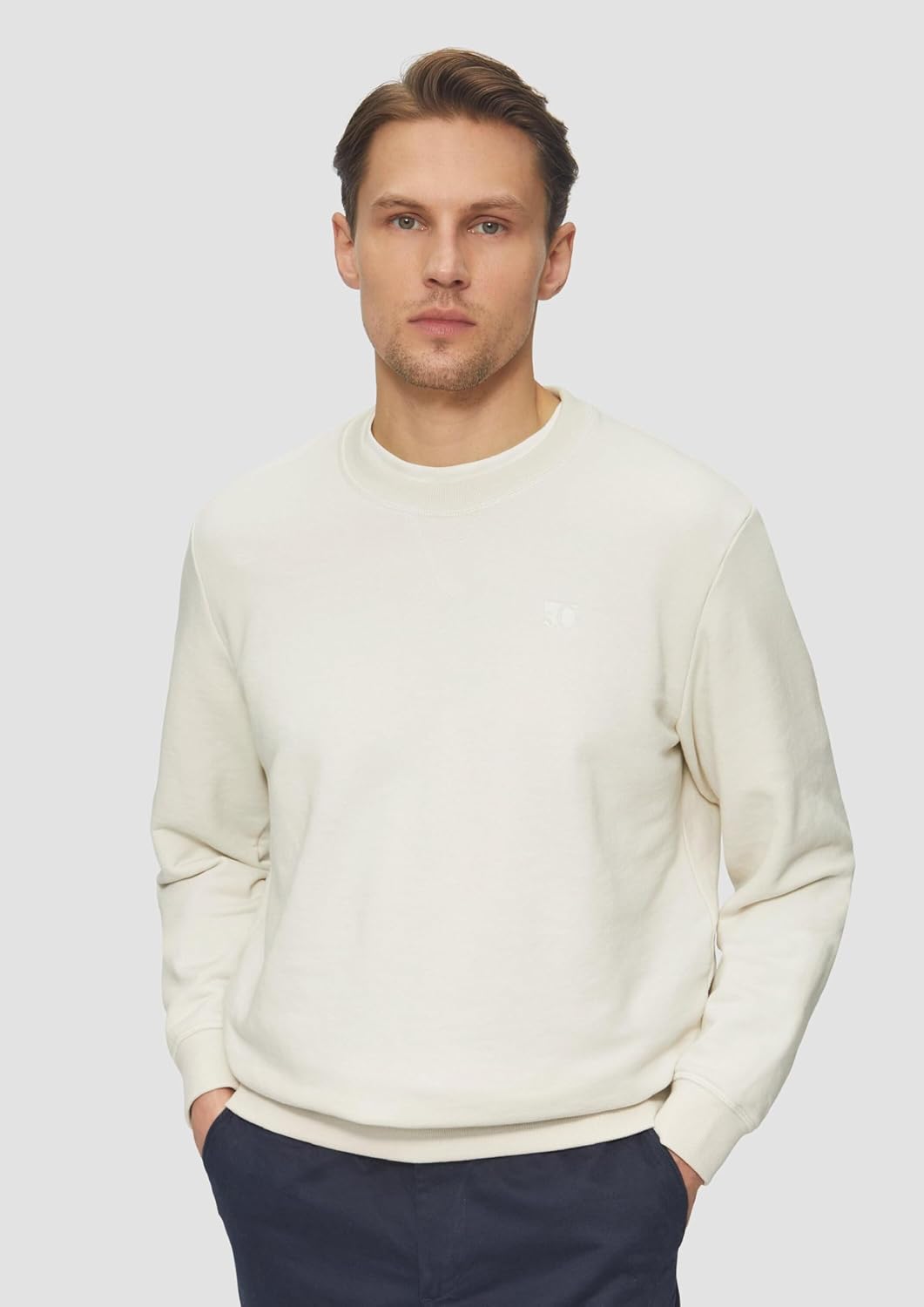 s.Oliver Sweatshirt aus Baumwollmix mit Crew Neck S 0330_wollweiss, S 0330_wollwei&amp;