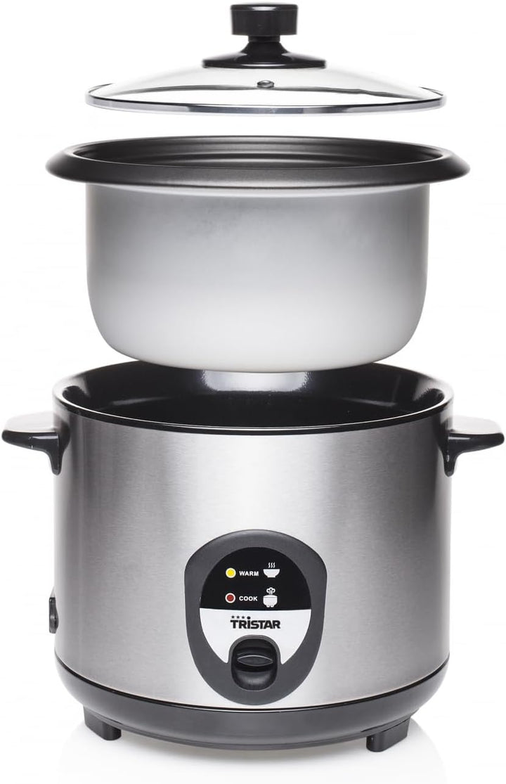 Tristar Reiskocher, 1,5L, Reis für bis zu 10 Personen ohne Anbrennen, Mit Warmhaltefunktion, 500W, S