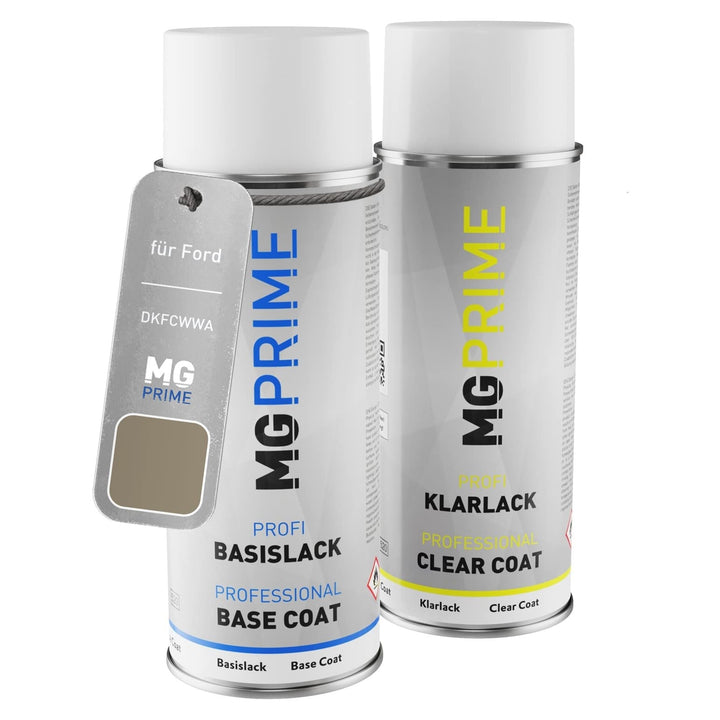 MG PRIME Autolack Sprühdosen Set für Ford DKFCWWA / PN4B30 / 3 Tectonic Silver Metallic/Titan Grau M