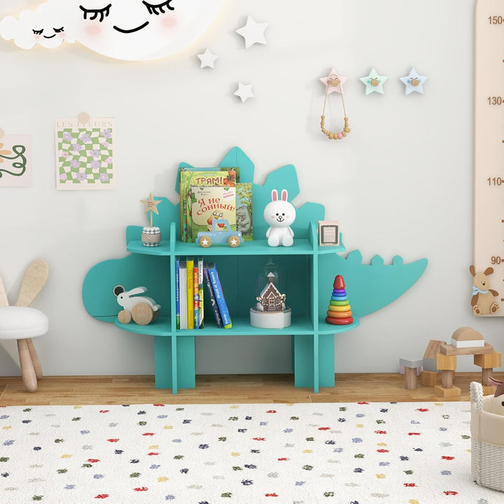 COSTWAY Kinderregal 2 Ebenen, Spielzeugregal Holz mit offenen Regalen, Niedliches Bücherregal Kinder
