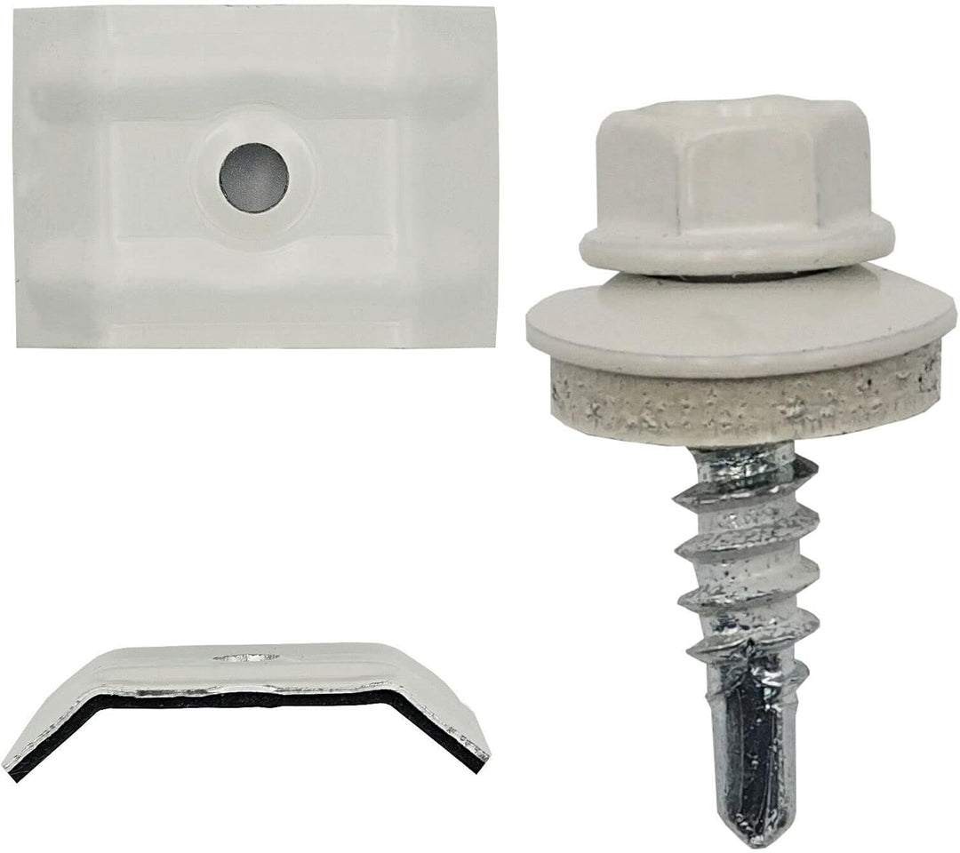 500 Stück Kalotten 33/48 + 4,8 x 20 mm RAL 9002 Trapezblechschrauben Selbstbohrend Verzinkter Stahl