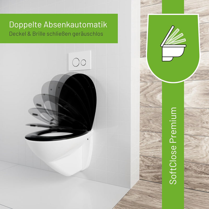 LUVETT® Toilettendeckel mit Absenkautomatik C770 oval, WC-Sitz mit 3 Befestigungsvarianten zur Wahl,