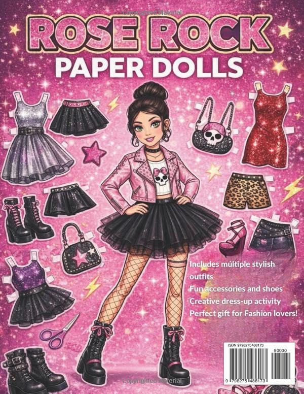 Rose Rock Paper Doll Premium: The Punk Rocker Girly Collection: Unleash Your Rebellion and Glamour w