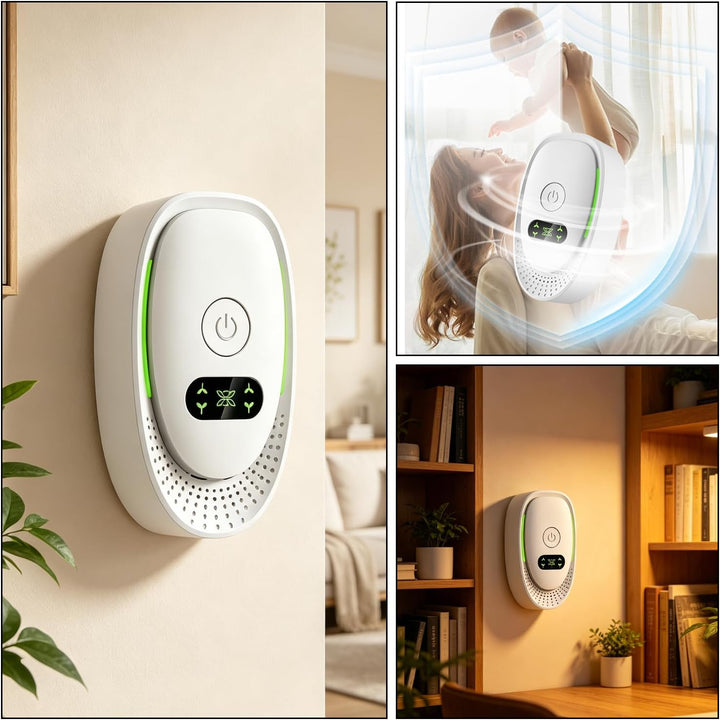 2er Pack Mini Luftreiniger Plug-In, 40 Millionen Negative Ionen Ionisator, Geruchsentferner für Rauc