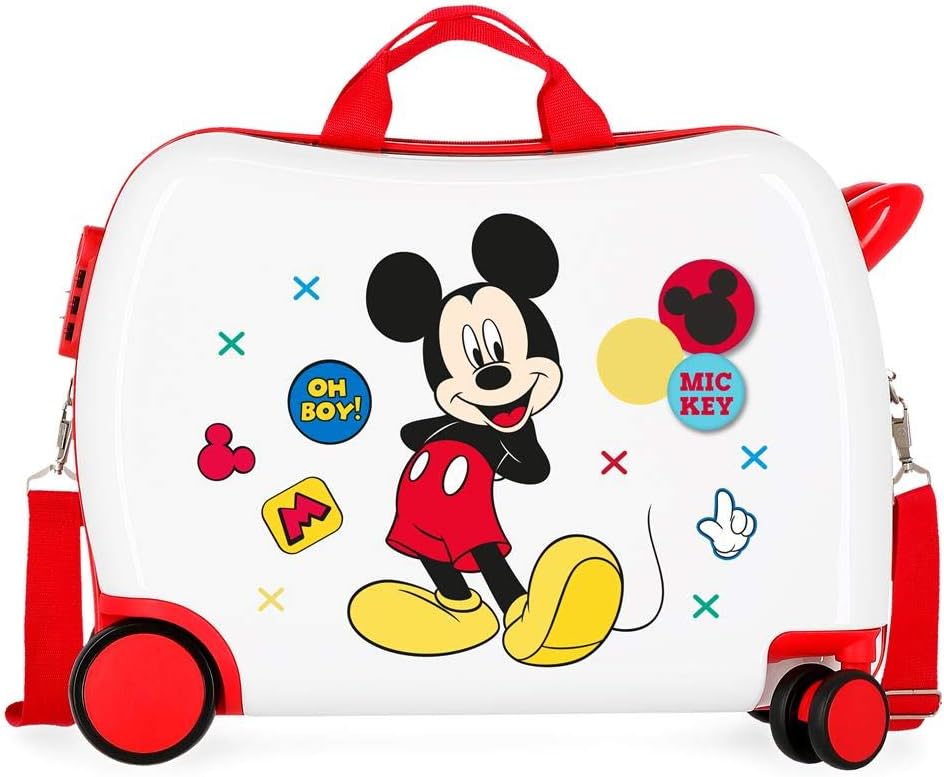 Disney Mickey Enjoy the Day Kinder-Koffer Weiss 50x38x20 cms Hartschalen ABS Kombinationsschloss 34L