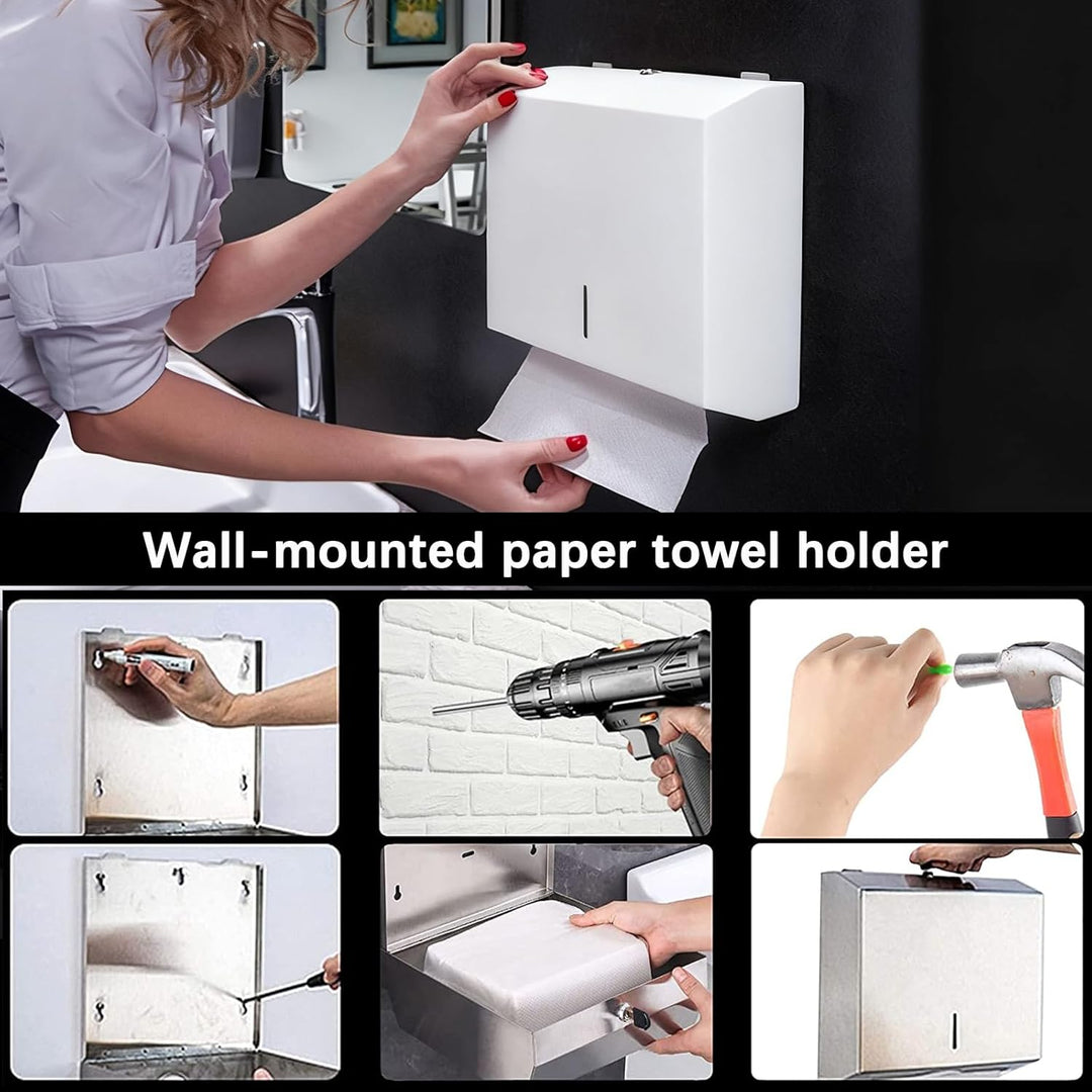 NICEME Papierhandtuchspender, Edelstahl Handtuchspender Abschliessbar, Wandmontierter Taschentuchspe