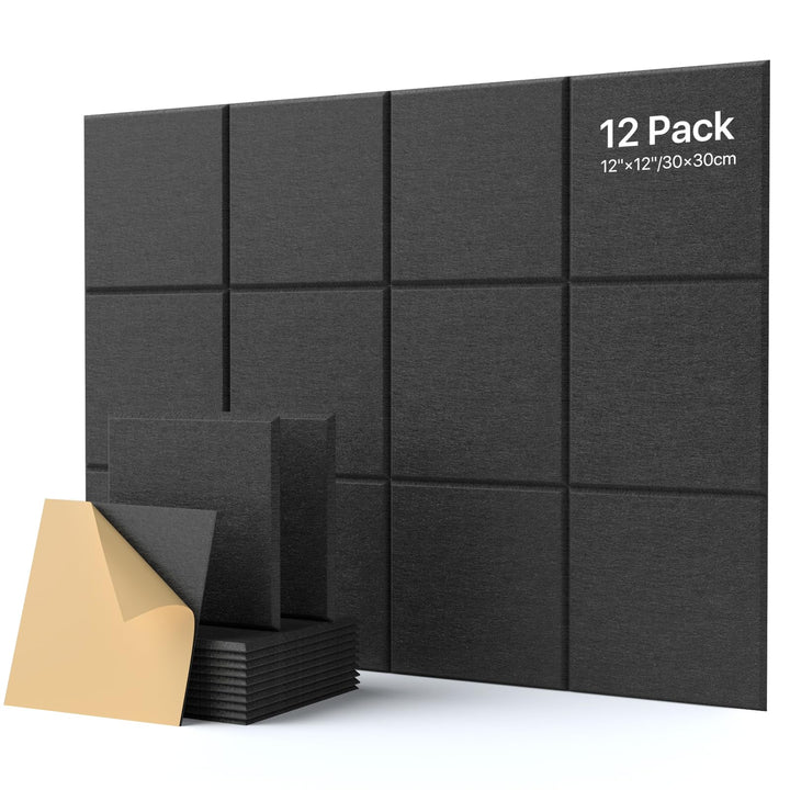 Akustikplatten Selbstklebend 12 Stück Schalldämmung Schallschutz Wand Hohe Dichte Polyester Akustikp