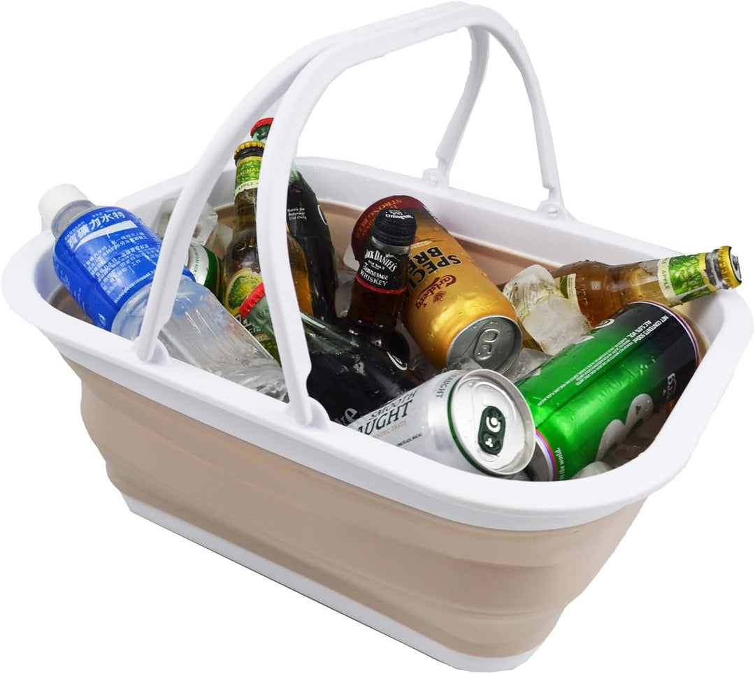 SAMMART 15L Zusammenklappbarer Korb mit Griff - Tragbarer Picknickkorb/Krater für den Aussenbereich