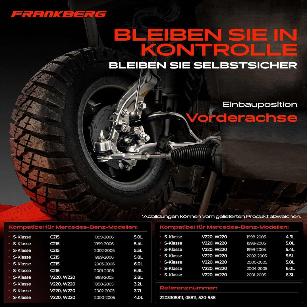 Frankberg Querlenker Radaufhängung Lenker Vorne Rechts Unten Kompatibel mit S-Klasse W220 S280-S600