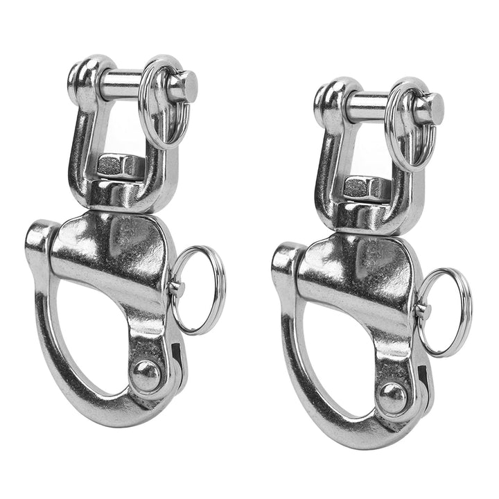 Schwenk Schnappschäkel, 2 Stück Schäkel Edelstahl, Heavy Duty Snap Schäkel Quick Release Marine Swiv