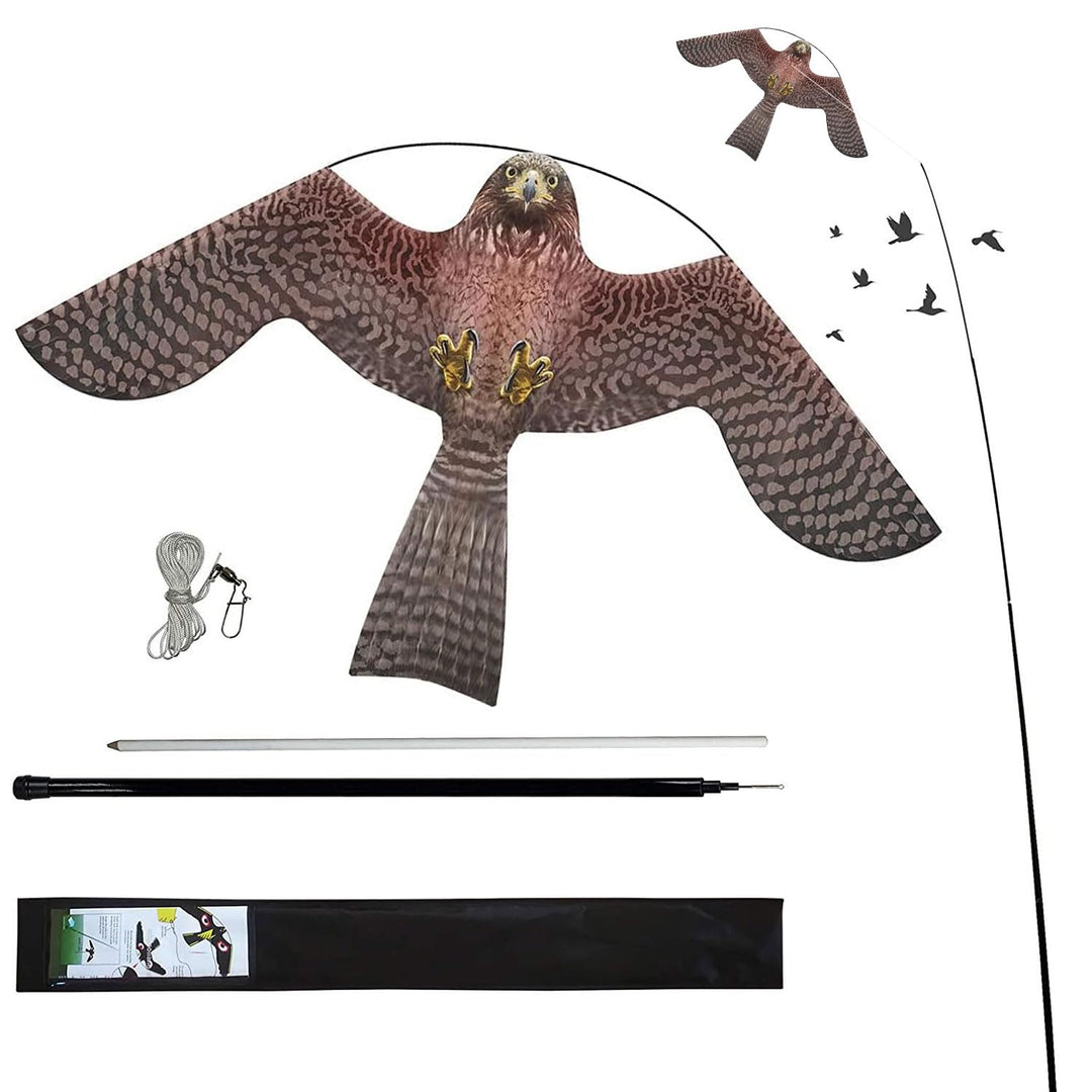 Flyonte Vogelschutz-Teleskop-Vogelscheuchen-Stil A-Drachen mit 4m ausziehbarer Stange Vogelabwehr-Dr