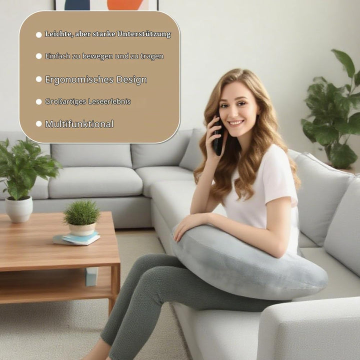 Ergonomisches Crealis-Kissen, Häkelkissen Stützkissen, Lese-Gaming-Kissen für Bett Erwachsene Kinder