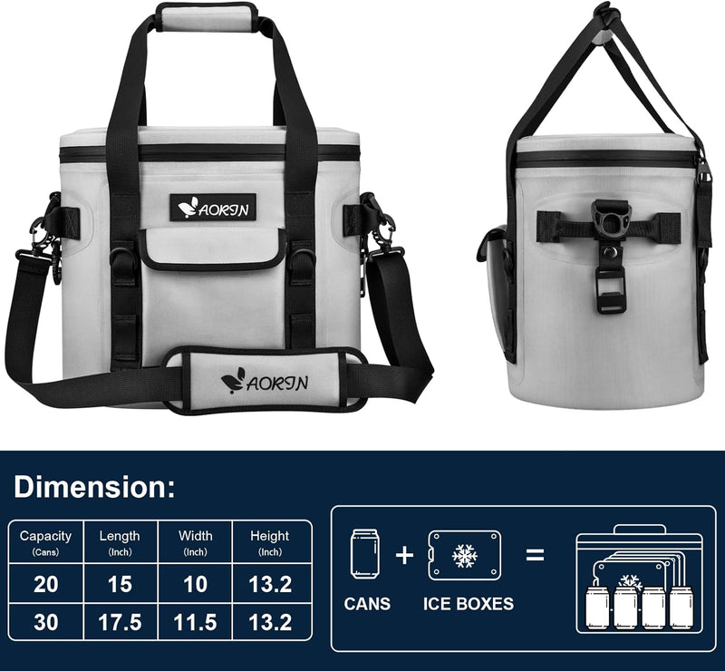 AORIN Kühltasche, 17L/20L kühlbox Wasserdicht, kühltasche klein, Schultergurt Kühlbox mit Flaschenöf