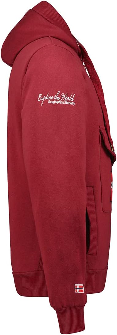 Geographical Norway GYMCLASS Men - Herren Kapuzenpullover Hoody S Bordeaux, S Bordeaux