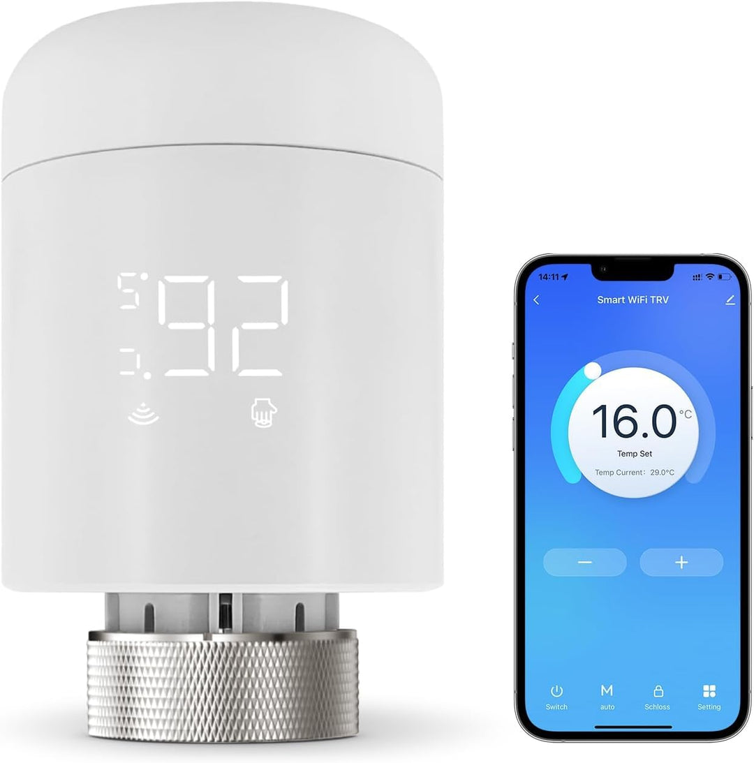 Smart WiFi Heizkörperthermostat, Alexa Heizungsthermostat, Programmierbar Thermostat Unterstützen Al