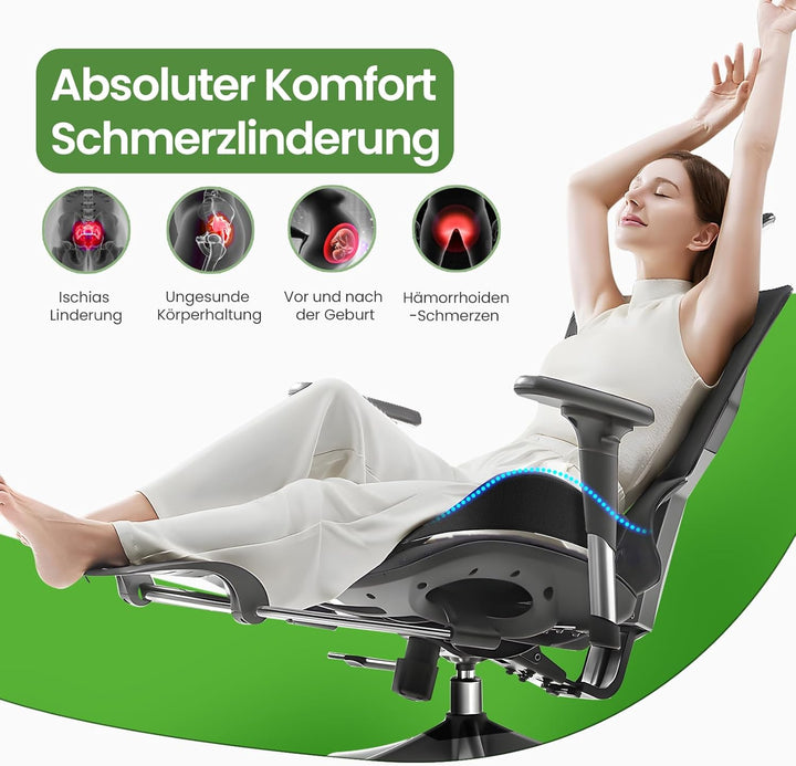 Benazcap Sitzkissen Orthopädisch, Ergonomisches Hämorrhoiden Sitzkissen, wirkt Schmerzreduzierend, S