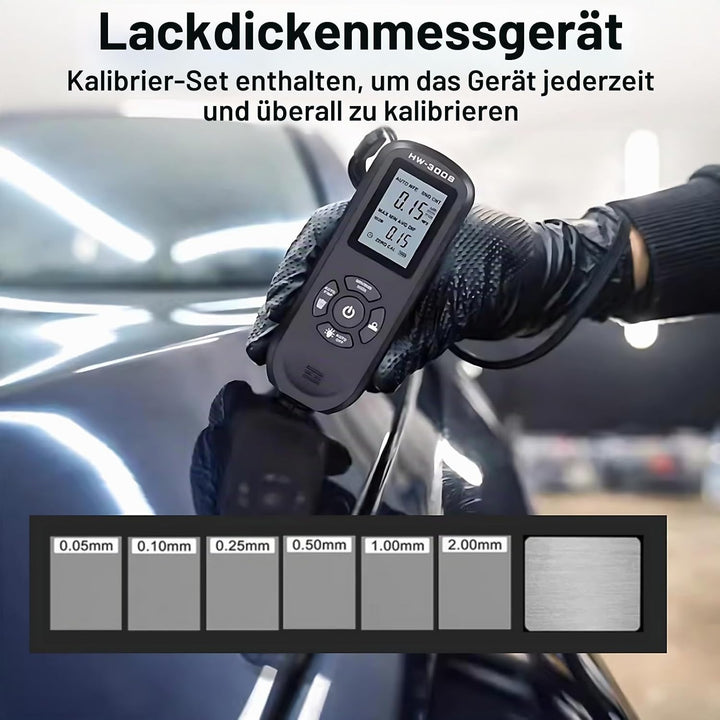 Schichtdickenmessgerät Digitalanzeige 3 Einheiten Lackdickenmessgerät Kfz-Lackmessgerät (Schwarz)
