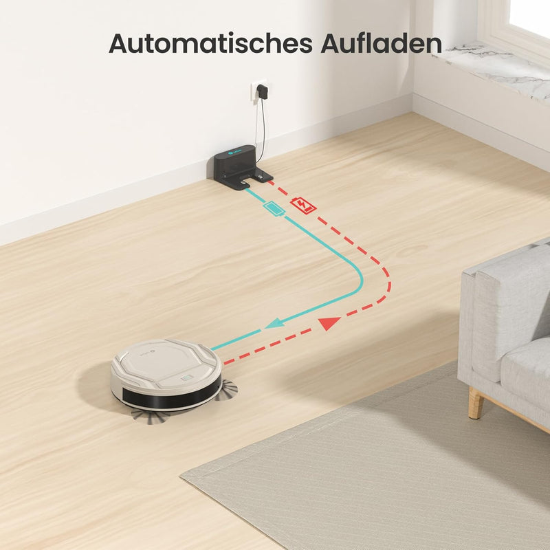 LEFANT M210P Saugroboter, Superschlank Staubsauger Roboter, 2200 Pa Saugkraft, 120 Min Laufzeit, WLA