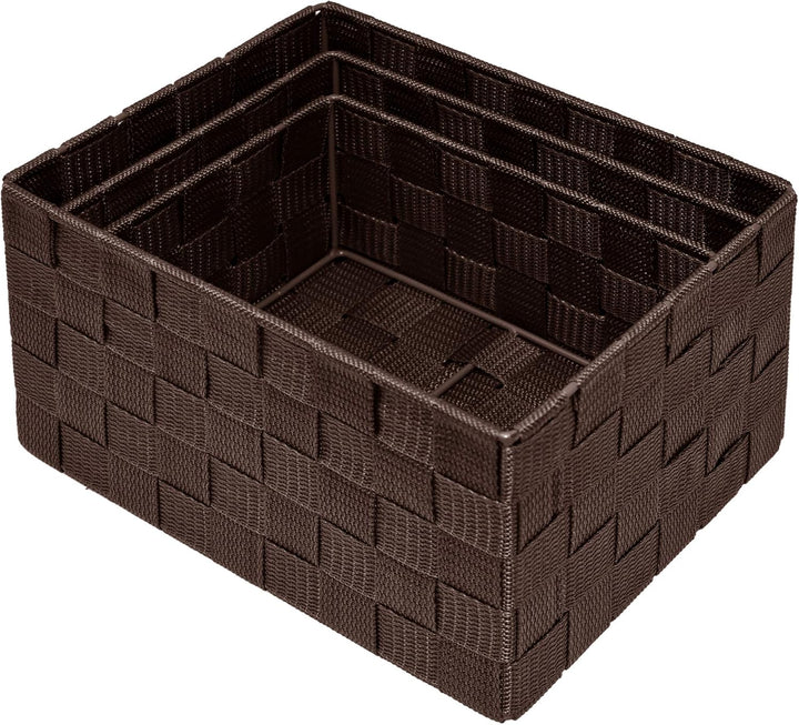 Lashuma Körbchen zur Aufbewahrung, 3 Leere Badezimmer Körbe, Grössen: 24x18x14 cm, 21x16x12 cm, 19x1