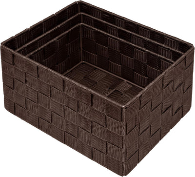 Lashuma Körbchen zur Aufbewahrung, 3 Leere Badezimmer Körbe, Grössen: 24x18x14 cm, 21x16x12 cm, 19x1
