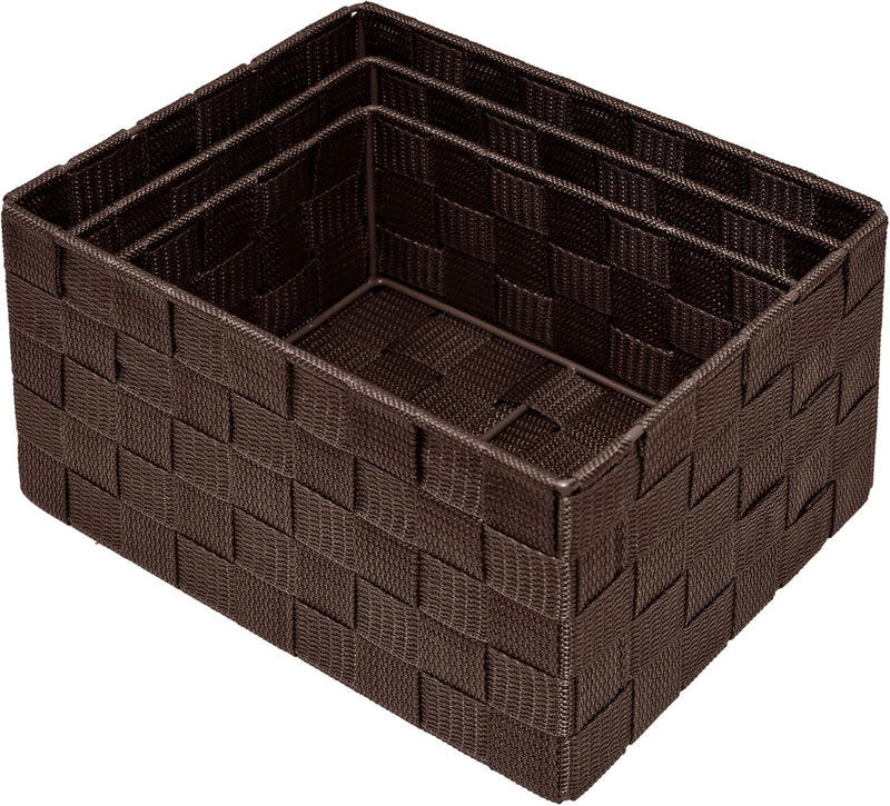 Lashuma Körbchen zur Aufbewahrung, 3 Leere Badezimmer Körbe, Grössen: 24x18x14 cm, 21x16x12 cm, 19x1