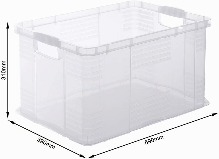 Rotho Agilo Aufbewahrungsbox 55l, Kunststoff, Transparent Transparent Box A3, Transparent Box A3