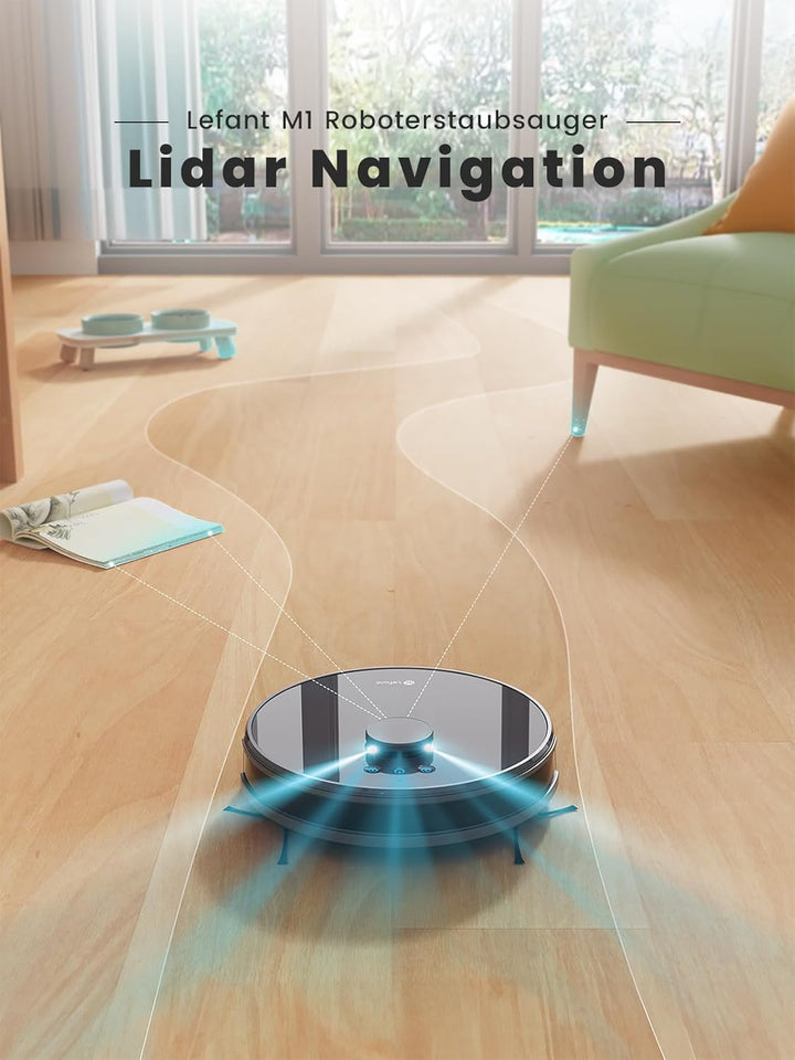 LEFANT M1B Saugroboter mit Wischfunktion, LiDAR Navigation, 5500Pa Staubsauger Roboter, Multi-Floor