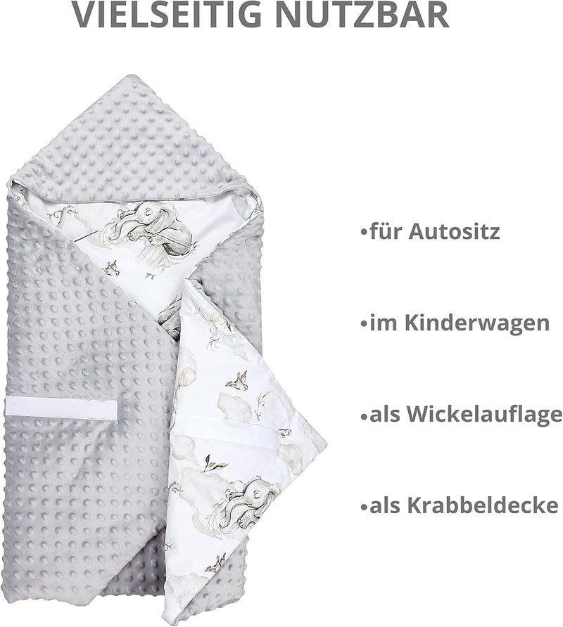 TupTam 2er Set Baby Decken Einschlagdecke 85x85 cm für Autositz Babyschale Babydecke Wiegendecke Min