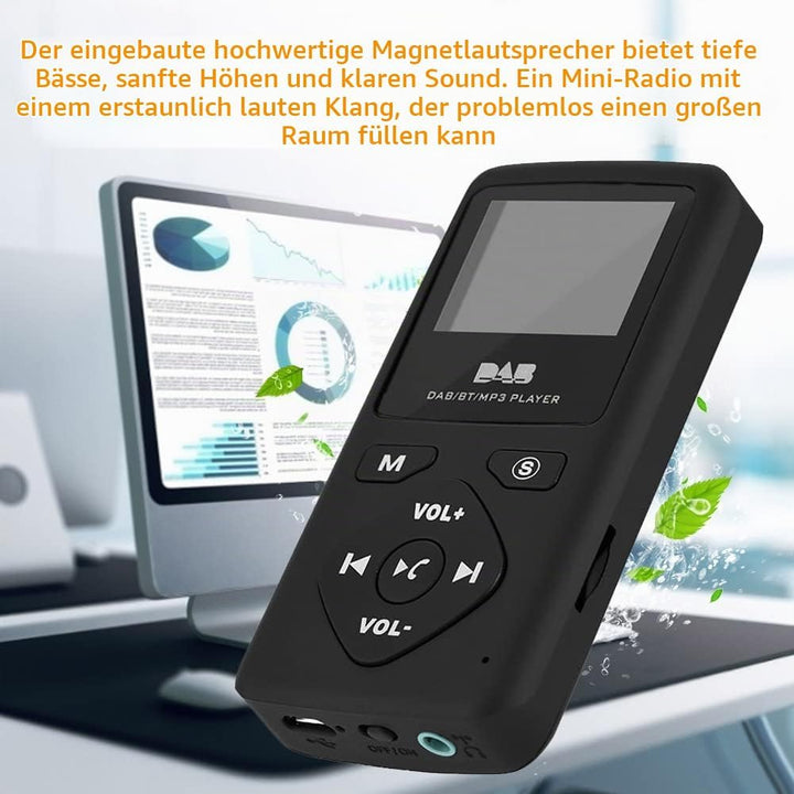Richer-R DAB Pocket Digitalradio, Tragbare 1,8-Zoll LCD DAB/DAB+ Pocket Digital Radio Bluetooth MP3-