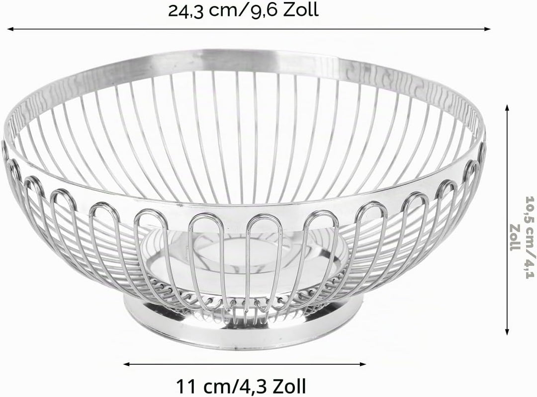 Trisar Obstschale, Moderner Stil, Grosser Obstkorb aus Edelstahl, Edelstahl, Hochglanzpoliert, für W