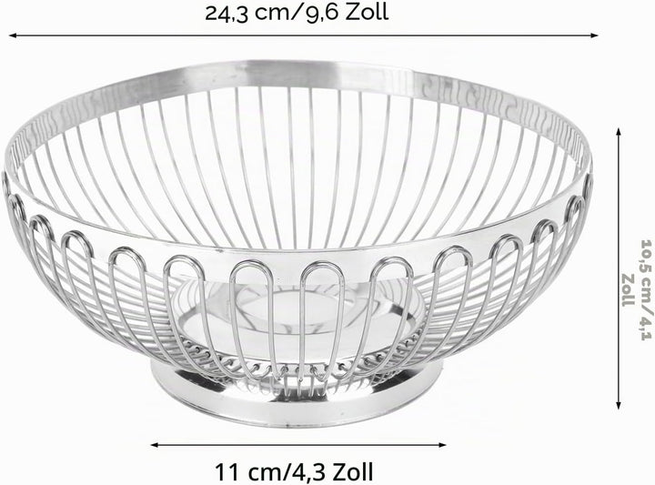 Trisar Obstschale, Moderner Stil, Grosser Obstkorb aus Edelstahl, Edelstahl, Hochglanzpoliert, für W