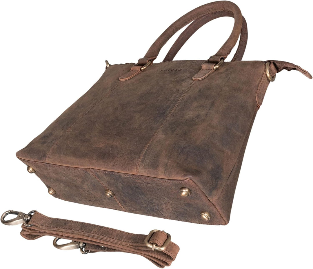 ROYALZ 'Payton' Elegante Lederhandtasche Damen Echtleder Klein Vintage Henkeltasche Ledertasche Frau