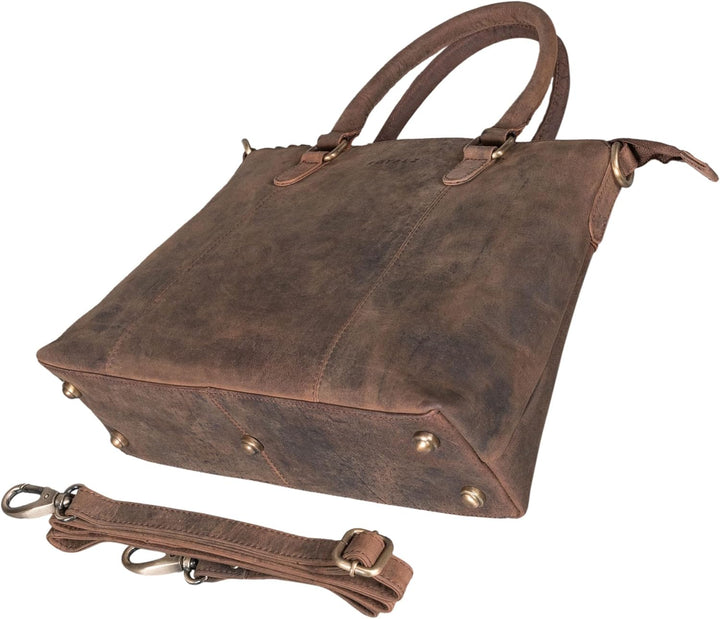 ROYALZ 'Payton' Elegante Lederhandtasche Damen Echtleder Klein Vintage Henkeltasche Ledertasche Frau