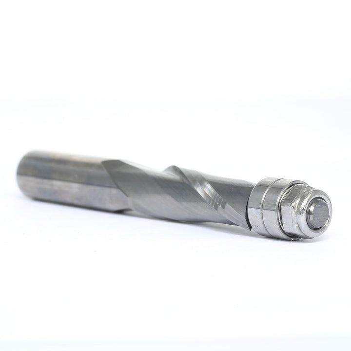 Sinoprotools Spiral Bündigfräser, 12mm Schaft Spiralfräser, Vollhartmetall/VHM CNC Oberfräser mit Do
