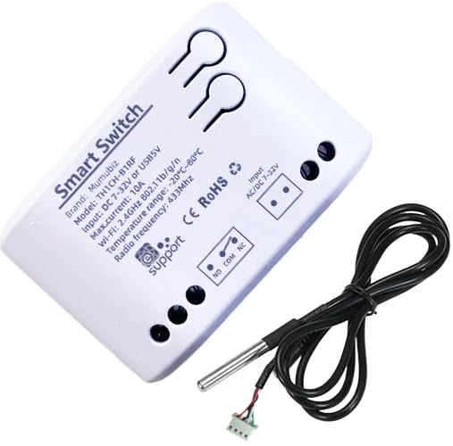 Smart Thermostat 1-Kanal WiFi + RF433 – Relais NO/NC, App-Steuerung eWeLink, mit externer Sonde (DC7