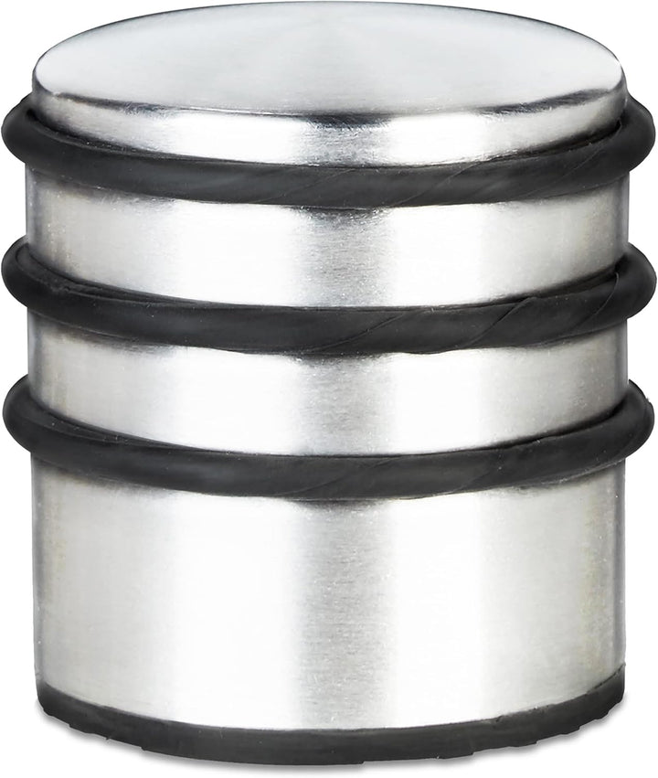 12x Türstopper, Türfeststeller, Türpuffer, Edelstahl, hoch, schwere Türen, Gummischutz, H x D: 7,5 x