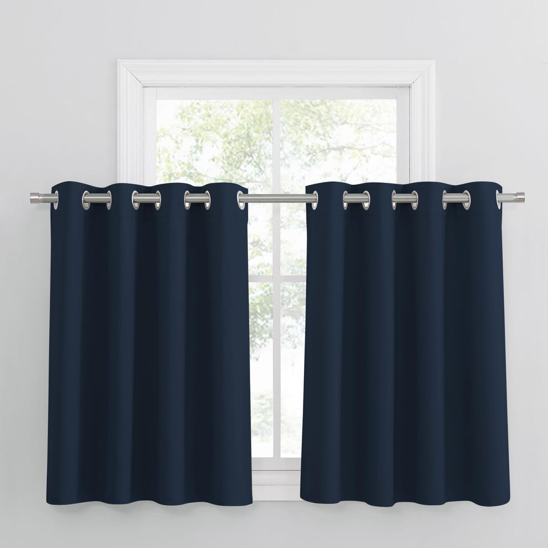 PONY DANCE Scheibengardinen Blickdicht Kurzgardinen Küche Ösenschal 2er Set H 90 x B 132 cm Verdunkl