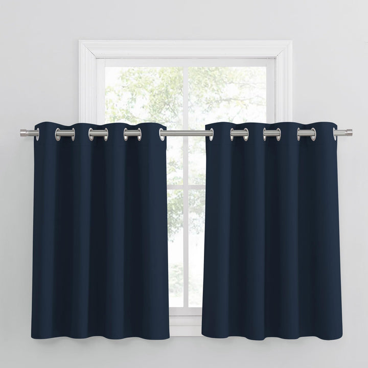 PONY DANCE Scheibengardinen Blickdicht Kurzgardinen Küche Ösenschal 2er Set H 90 x B 132 cm Verdunkl